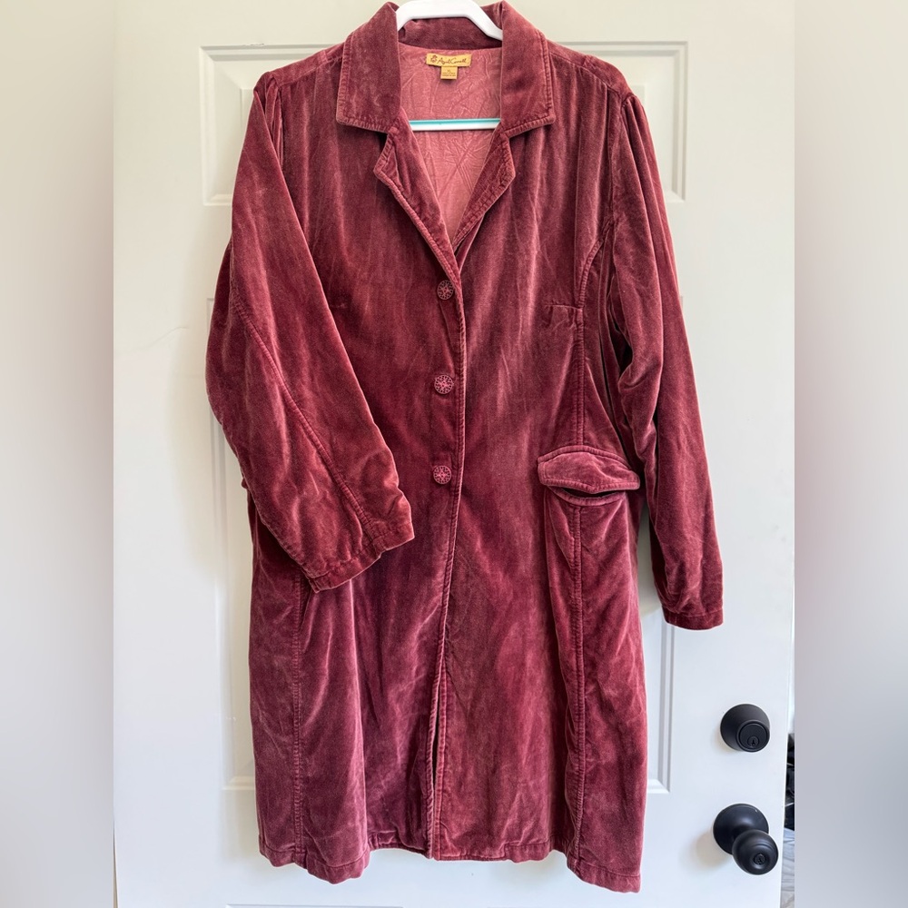 April Cornell Velvet Coat in Deep Burgundy - Picture 8 of 10